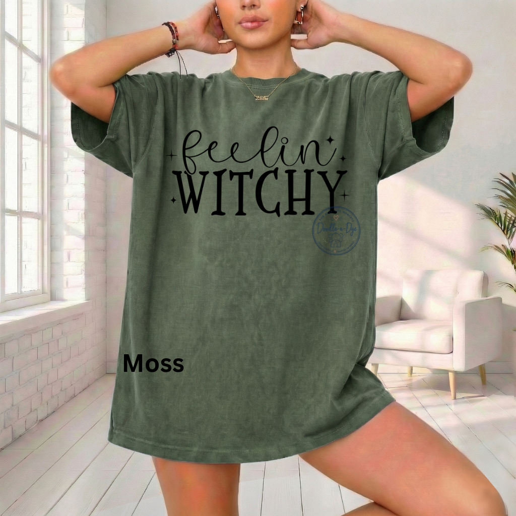 Feelin' Witchy Shirt | Comfort Colors® 1717 Halloween T-Shirt | Cute Fall Witch Graphic Tee | Spooky Season Shirt | Boutique Halloween Tee