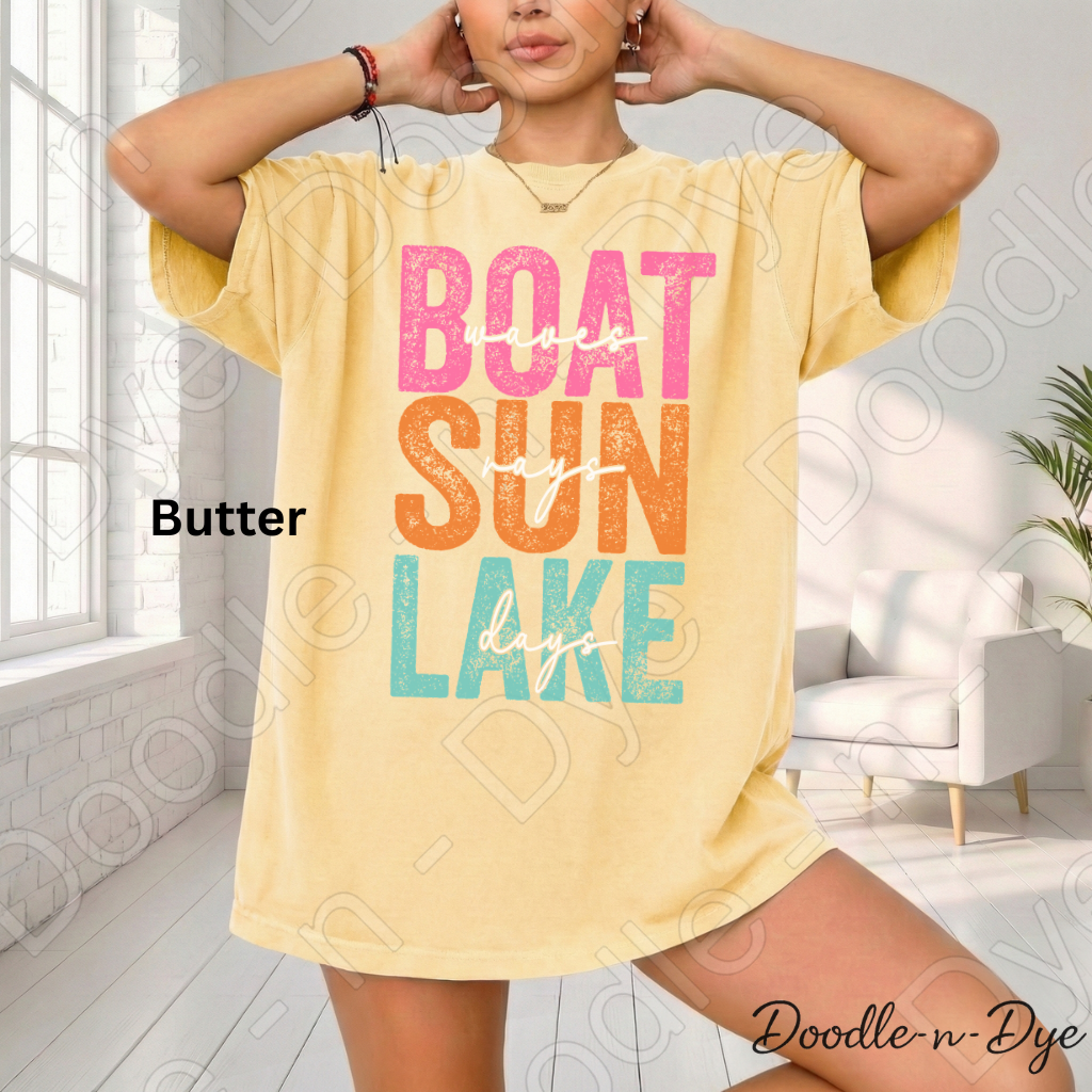 Boat Sun Lake Days Shirt – Comfort Colors Lake Day Tee - Summer Vacation Shirt - Girl's Trip