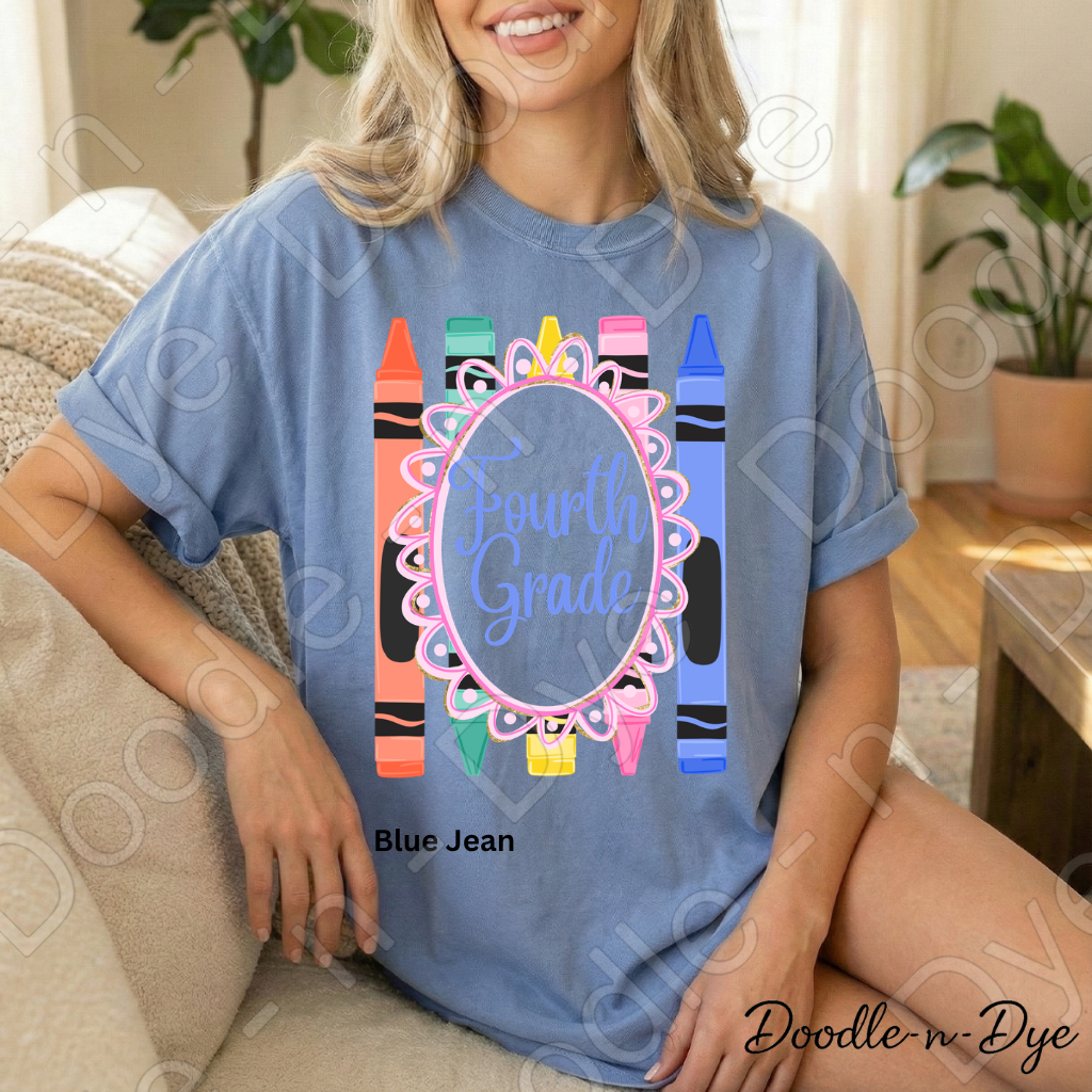 Fourth Grade Teacher Shirt, Fourth Grade Comfort Colors Teacher Tee, Grade Level Fourth Grade Teacher Shirt, Elementary Teacher Gift, Back to School Teacher Tee