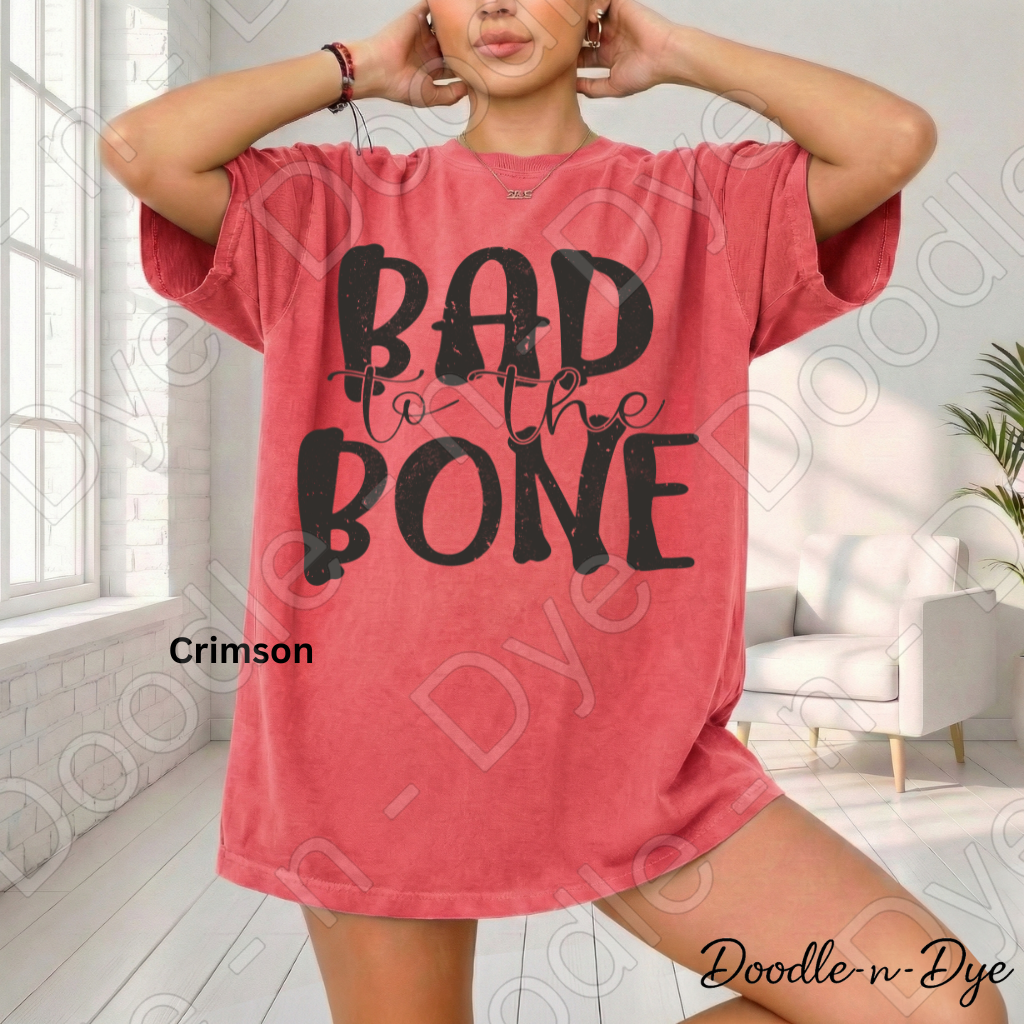 Bad to the Bone Halloween Shirt | Funny Skeleton Comfort Colors® T-Shirt | Cute Spooky Season Graphic Tee | Halloween Pun Unisex Shirt