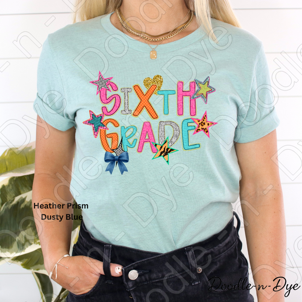 Sixth Grade Teacher Bella & Canvas Tee, Back to School Teacher & Student Tee, Meet‑the‑Teacher & Classroom Photos, Beginning of School Fifth Grade Teacher Shirt, Grade Level Gift for Teacher