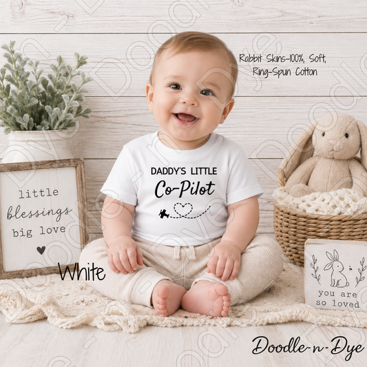 Toddler Father's Day Tee, Daddy's Little Co-Pilot Shirt, Happy Father's Day Matching T Shirt, Rabbit Skins Toddler T-Shirt