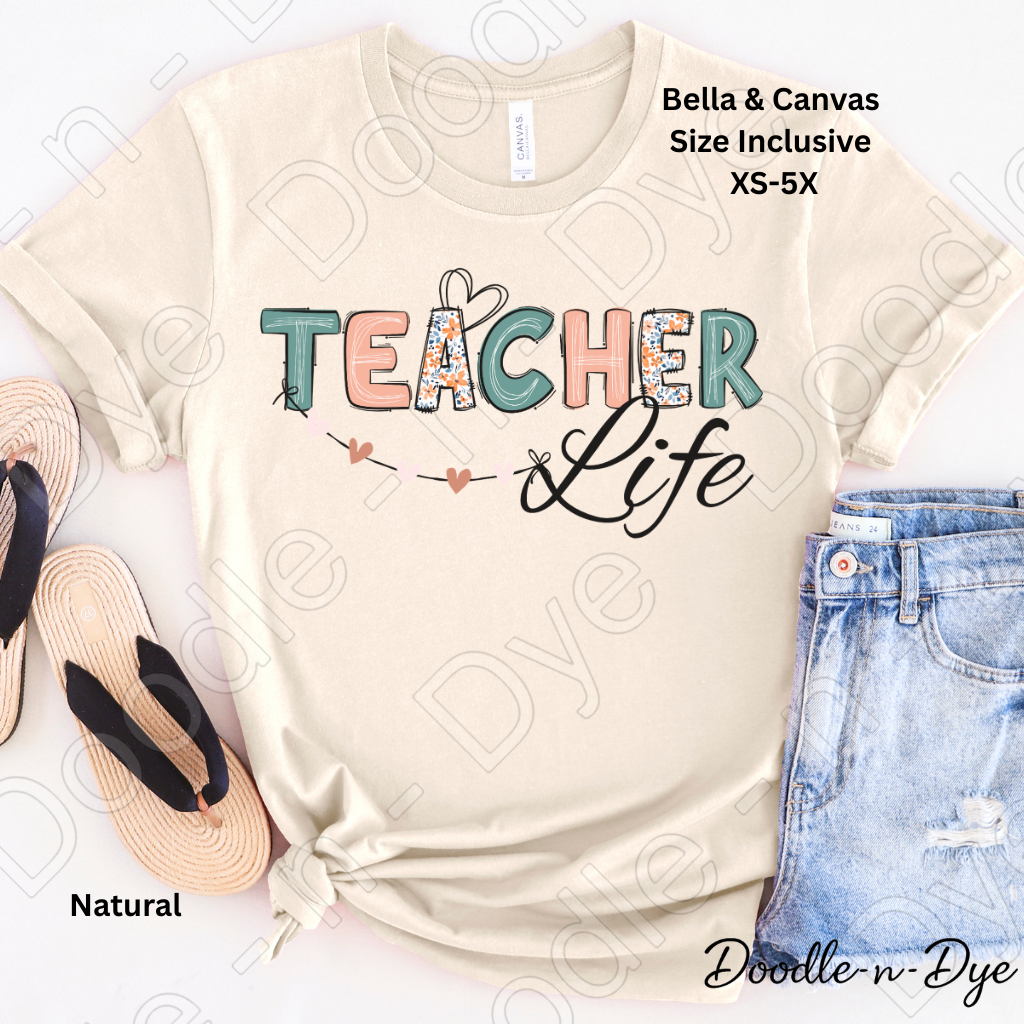 Teacher Life Shirt – Bella & Canvas Boho Teacher Tee - Teacher Appreciation Gift