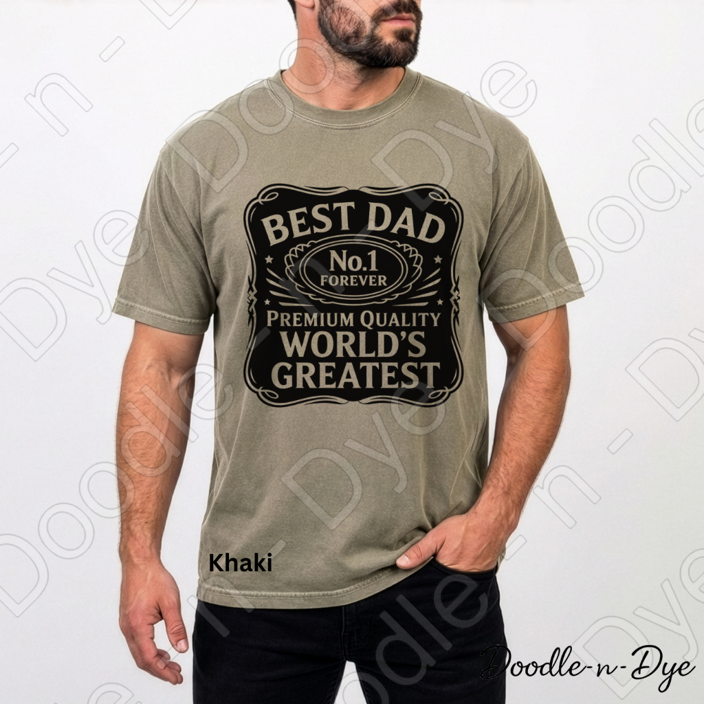 World's Greatest Dad Comfort Colors Tee, No.1 Best Dad Forever T-Shirt, Vintage Badge Father's Day Tee, World's Greatest Dad Shirt