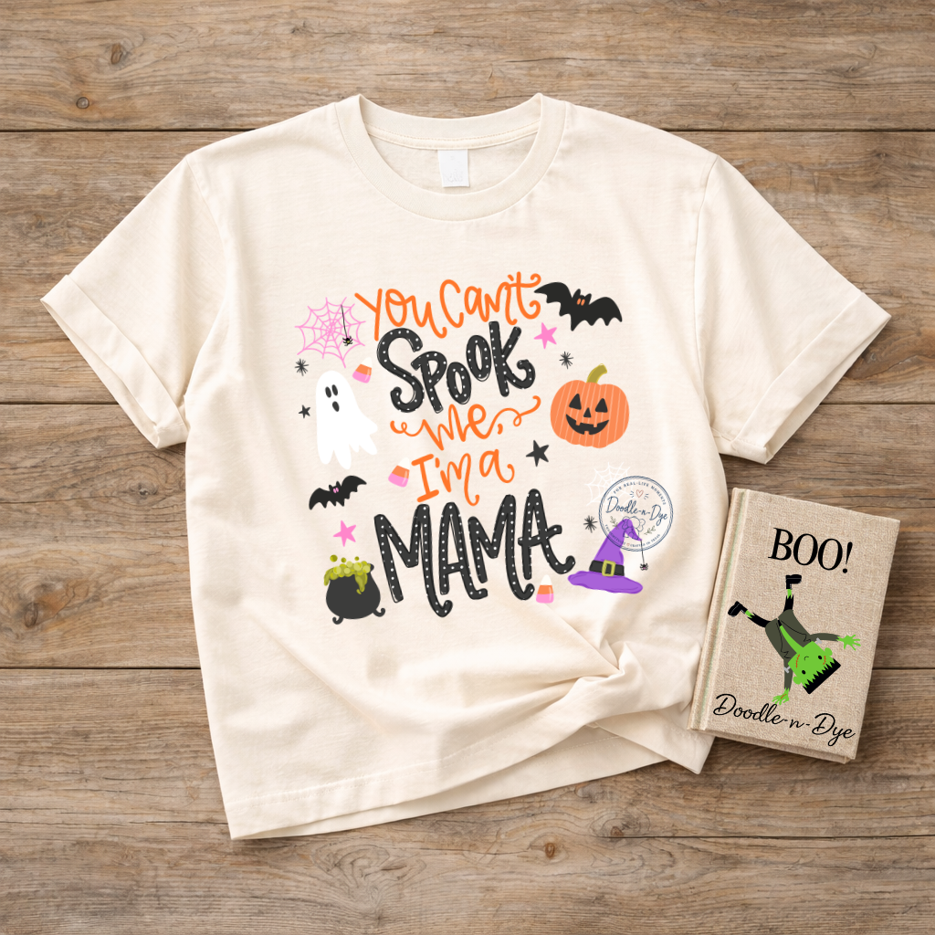 You Can't Spook Me, I'm a Mama Shirt | Halloween Mama Tee | Comfort Colors Mom Shirt | Spooky Mama Graphic Tee | Fall Mom Gift