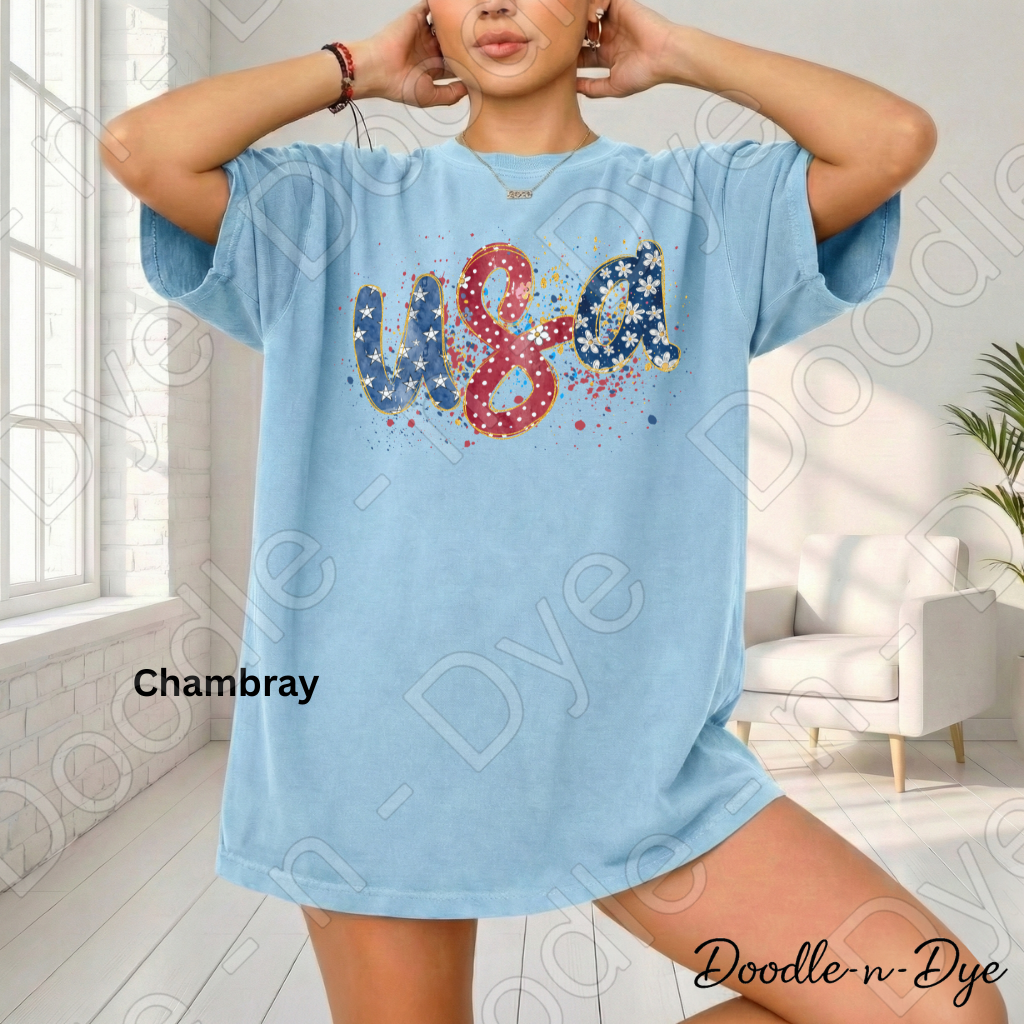 USA Fireworks Shirt – Patriotic Red White Blue Comfort Colors Tee - July 4th T-Shirt - Independence Day Tshirt