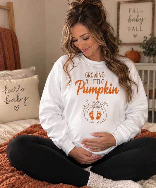 Fall Pregnancy Announcement Sweatshirt | Growing a Little Pumpkin Thanksgiving Reveal