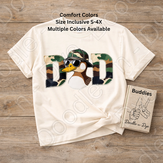 Father's Day Comfort Colors Tee, Camo Dad Duck Shirt, Outdoorsy Dad Shirt, Gift for Him, Father's Day Gift, Duck Dad Graphic Tee