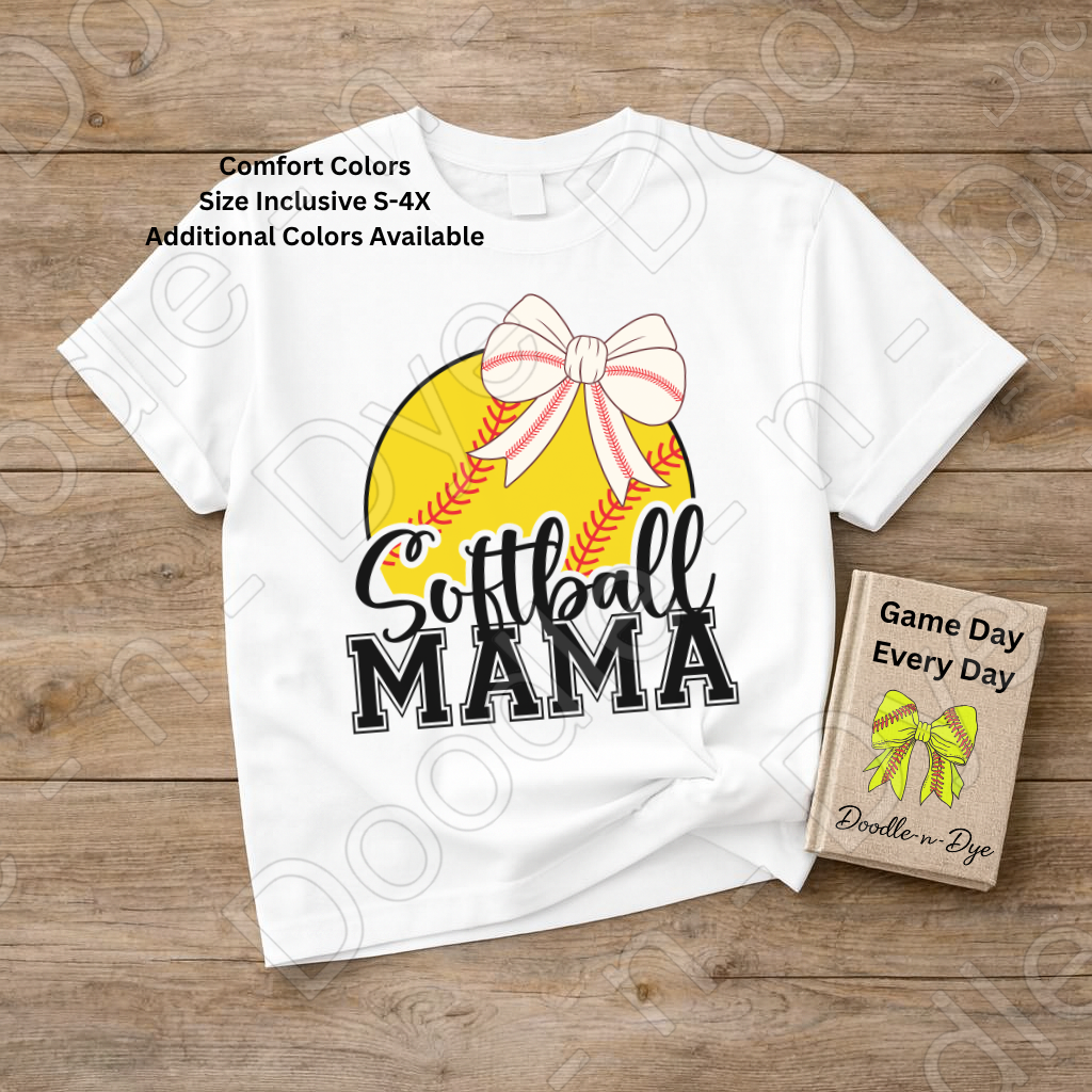 Softball Mama Comfort Colors Tee, Softball Mom Shirt, Game Day Softball Mama Shirt, Softball Season T-Shirt, Softball Travel Ball Tshirt