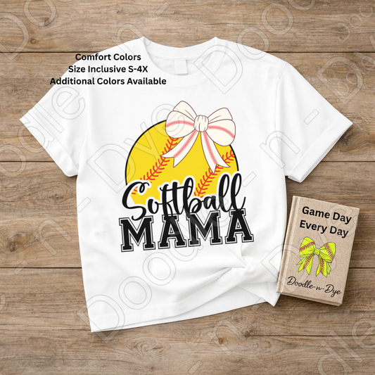 Softball Mama Comfort Colors Tee, Softball Mom Shirt, Game Day Softball Mama Shirt, Softball Season T-Shirt, Softball Travel Ball Tshirt