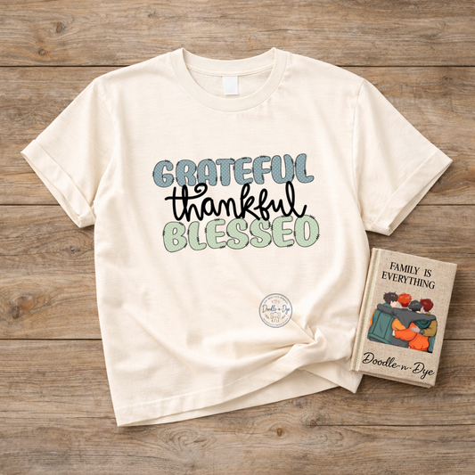 Grateful Thankful Blessed Shirt | Comfort Colors® Gratitude Tee