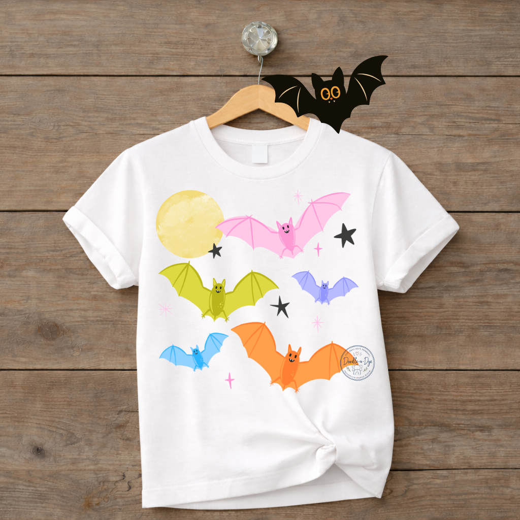 Colorful Halloween Bat Shirt | Cute Spooky Season Tee | Comfort Colors®