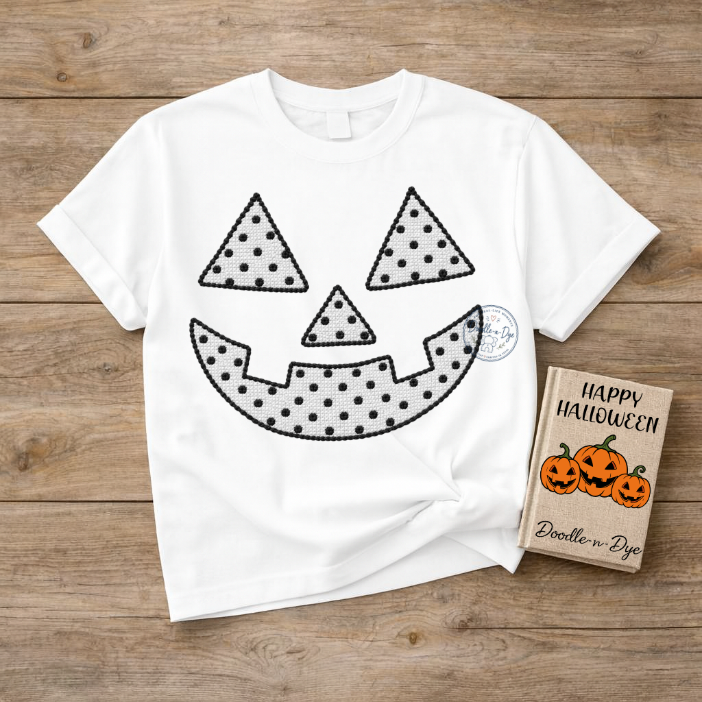 Jack-O'-Lantern Halloween Shirt | Polka Dot Pumpkin Comfort Colors Tee | Fall Pumpkin Tee | Spooky Season Shirt
