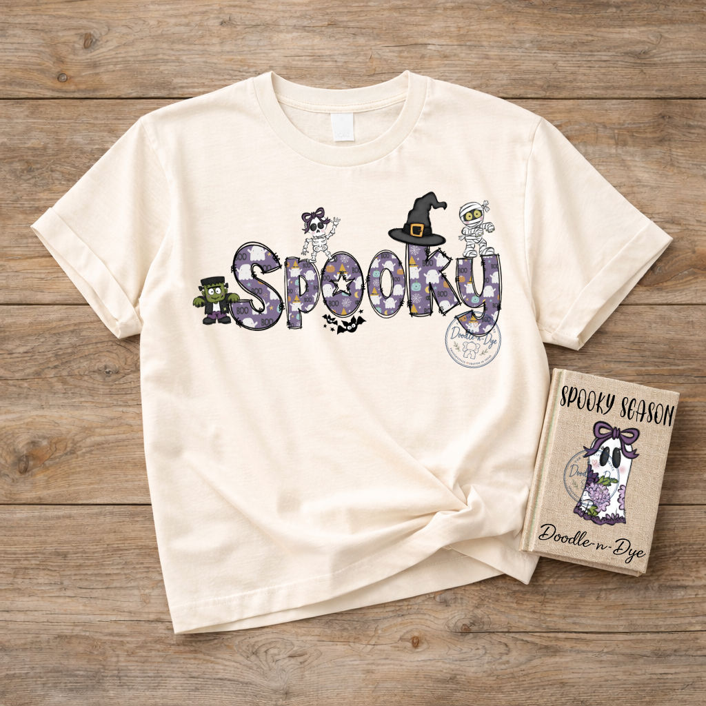 Spooky Halloween Shirt | Cute Ghost Comfort Colors Tee | Whimsical Spooky Season Shirt | Halloween Graphic Tee | Original Design