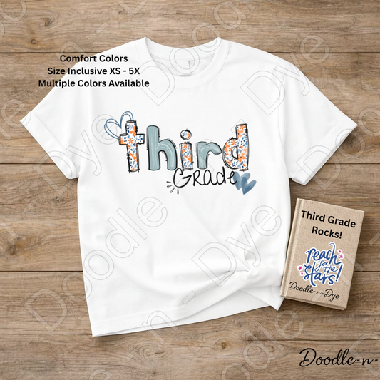 Third Grade Teacher Comfort Colors Tee, Teacher Appreciation Shirt, Student T-Shirt, Appreciation Gift
