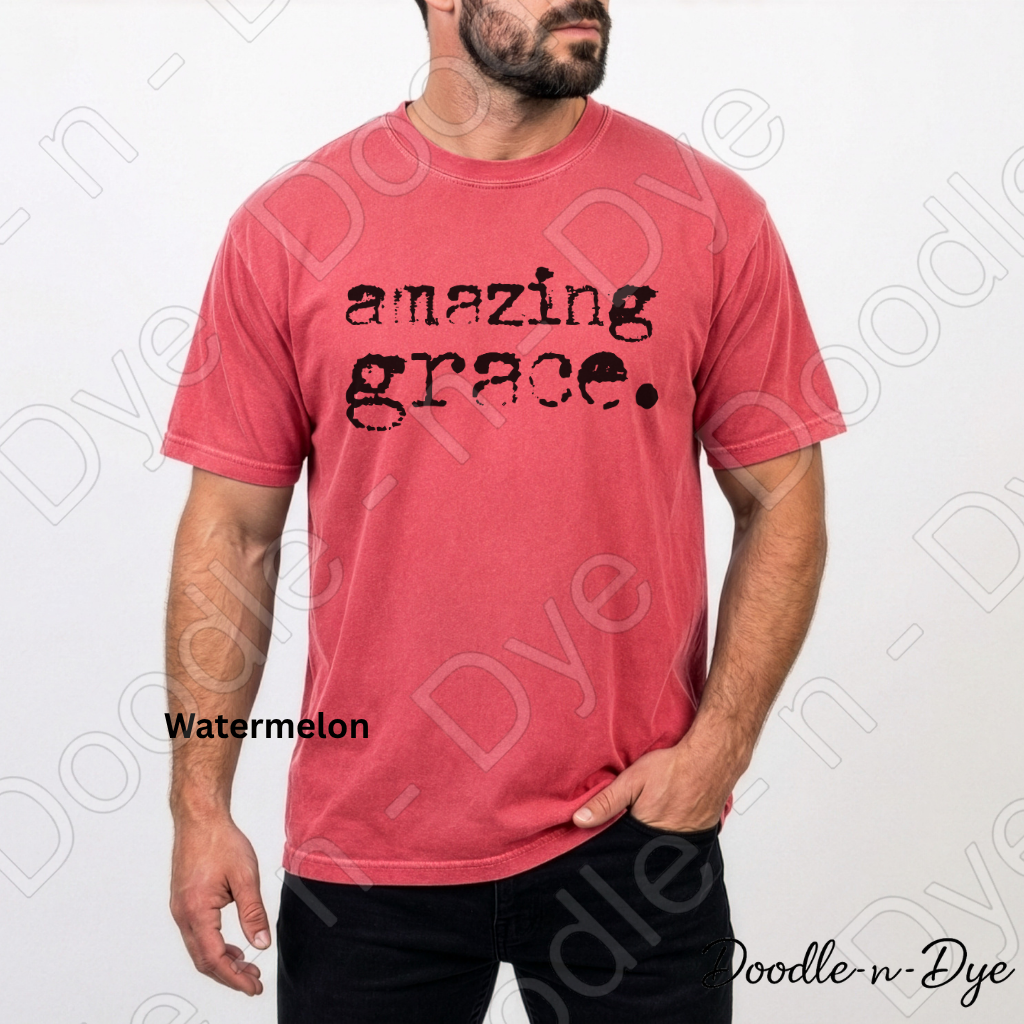 Christian Amazing Grace Shirt, Comfort Colors Vintage Faith-Based Tee, Christian Typography Typewrite T-Shirt